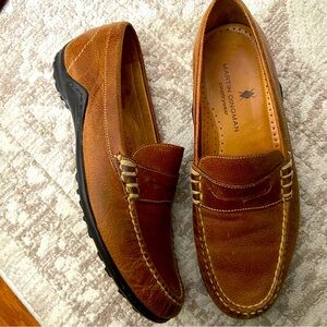 Martin Dingman Tan Leather Slip-On Loafers Men 10.5M Countrywear Classic Preppy
